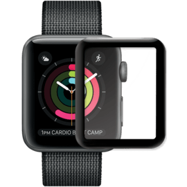 (O) Protection d'écran en verre trempé Bord à Bord Incurvé pour Apple Watch® Series 1/2/3 42mm 