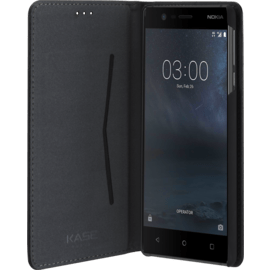 Coque clapet folio avec fente pour cartes & support pour Nokia 3, Noir