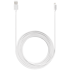 (O) Câble Lightning certifié MFi Apple Charge Speed 2.4A charge/ sync (3M), Blanc Lumineux