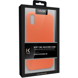 Coque en Gel de Silicone Doux pour Apple iPhone XR, Orange ardent