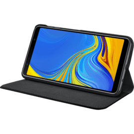 Folio Flip case avec fente pour carte et support pour Samsung Galaxy A7 2018, Noir