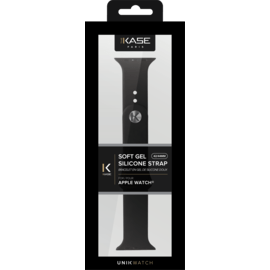 Bracelet en gel de silicone doux pour Apple Watch® Series 1/2/3/4 42/44mm, Noir de jais