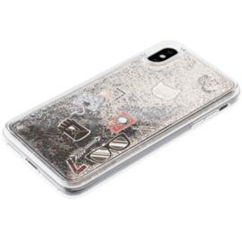 Karl Lagerfeld Iconic Bling Bling Coque pailletée pour Apple iPhone XS Max, Or