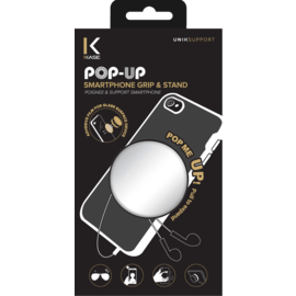 POP-UP poignée & support smartphone, Argent Chromé