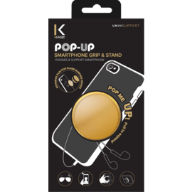 POP-UP poignée & support smartphone, Or Chromé