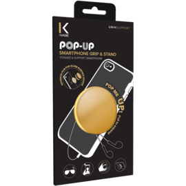 POP-UP poignée & support smartphone, Or Chromé