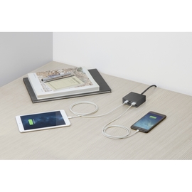 Mini Hide + wall Noir - COMPACT HUB, 4 EN 1, 2 PORTS USB, 2 PORTS USB-C ET SUPPORT DE TELEPHONE