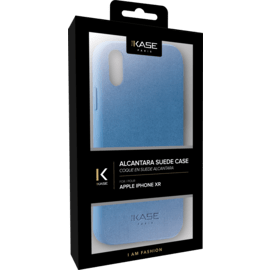 Coque en Suède Alcantara pour Apple iPhone XR, Bleu Crépuscule