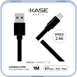 Câble Lightning certifié MFi Apple Charge Speed 2.4A charge/ sync (1M), Noir de jais