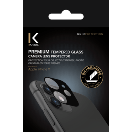 (O) Protection pour objectif d'appareil photo premium en verre trempé Apple iPhone 11, Noir