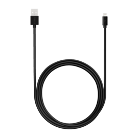 Câble Lightning certifié MFi Apple Charge Speed 3A charge/ sync (2M), Noir de jais