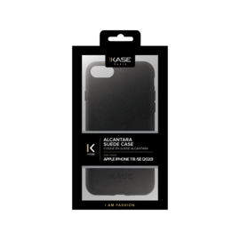 Coque en Suède Alcantara pour Apple iPhone 7/8/SE 2020/SE 2022, Minuit Noir 