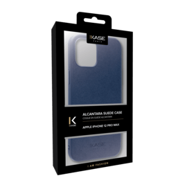 Coque en Suède Alcantara pour Apple iPhone 12 Pro Max, Bleu indigo