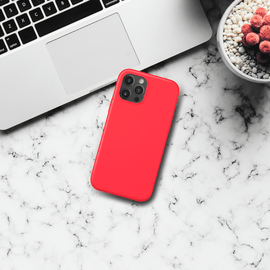 (O) Coque antichoc en gel de silicone doux pour Apple iPhone 12/12 Pro, Rouge Ardent 