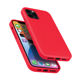 (O) Coque antichoc en gel de silicone doux pour Apple iPhone 12 Pro Max, Rouge Ardent 