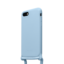 Coque en gel de silicone doux en bandoulière pour Apple iPhone 7/8/SE 2020/SE 2022, Bleu Lilas