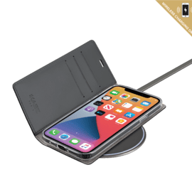 Diarycase 2.0 Coque clapet en cuir véritable avec support aimanté pour Apple iPhone 12 Pro Max, Rouge Bordeaux