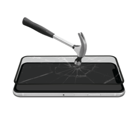 Protection d’écran antibactérienne en verre trempé ultra-résistant à bords incurvés pour Apple iPhone X/XS/11 Pro, Noir