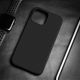 Coque en Gel de Silicone Doux pour Apple iPhone 13 Pro Max, Noir satin 