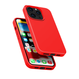 Coque antichoc en gel de silicone doux pour Apple iPhone 13 Pro, Rouge Ardent 