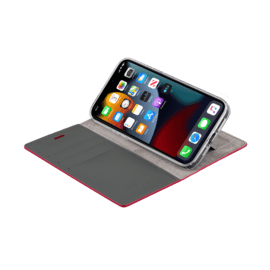 Diarycase 2.0 Coque clapet en cuir véritable avec support aimanté pour Apple iPhone 13 Pro, Rouge Bordeaux