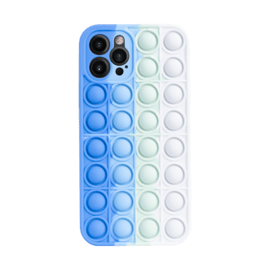 Coque Popping Bubble pour Apple iPhone 12/12 Pro, Bleu Vert