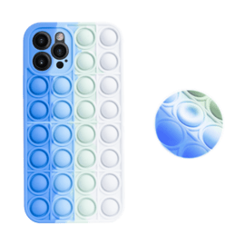 Coque Popping Bubble pour Apple iPhone 12/12 Pro, Bleu Vert