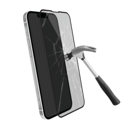 Protection d’écran antibactérienne en verre trempé ultra-résistant (100% de surface couverte) pour Apple iPhone 14, Noir