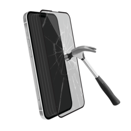 Protection d’écran antibactérienne en verre trempé ultra-résistant (100% de surface couverte) pour Apple iPhone 14 Pro, Noir