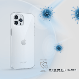 Coque antibactérienne hybride invisible pour iPhone 12 Pro Max, Transparente