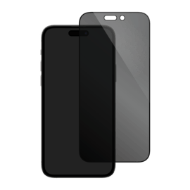Protection d'écran Privée en verre trempé (60% verre trempé recyclé) pour Apple iPhone 15 Pro Max, Noir