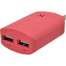 Chargeur Universel Double USB (US) 3.1A, Corail