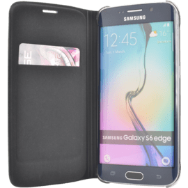 Etui à clapet pour Samsung Galaxy S6 Edge, Noir Cosmos
