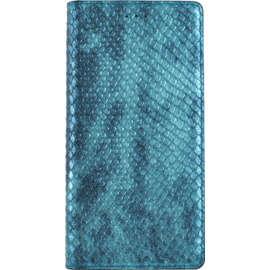 Diarycase Coque clapet en cuir véritable avec support aimanté pour Samsung Galaxy S6 Edge, motif serpent, Menthe