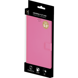 Coque clapet Universelle pour Smartphone (jusqu à 5.5 pouce), Rose Fandango