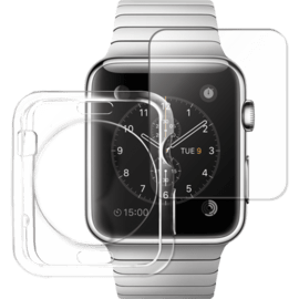 Clarity Coque Silicone & Protection d'écran en verre trempé pour Apple Watch (38mm)