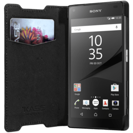 Coque Clapet Slim avec Stand pour Sony Xperia Z5 Compact, Noir