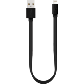 Câble Lightning certifié MFi Apple Charge/Sync (0.2M), Noir de Jais