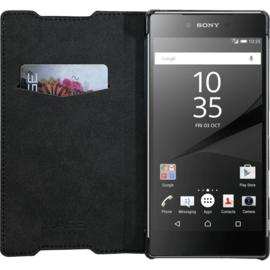Coque Clapet Slim avec Stand pour Sony Xperia Z5 Premium, Noir 