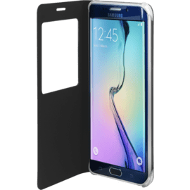 Etui à clapet avec Window View pour Samsung Galaxy S6 Edge Plus, Noir