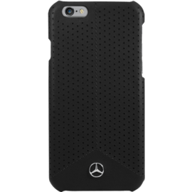 Mercedes Benz Pure Line Coque cuir perforé veritable pour Apple iPhone 6/6s, Noir