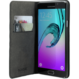 Coque clapet avec pochettes CB & stand pour Samsung Galaxy A7 (2016), Noir