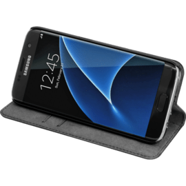 Coque clapet avec pochettes CB & stand pour Samsung Galaxy S7 Edge, Noir