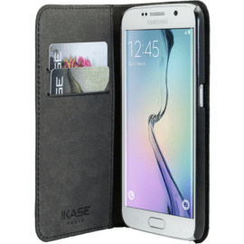 Coque clapet avec pochettes CB & stand pour Samsung Galaxy S6, Noir