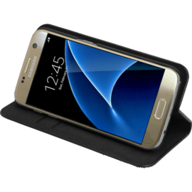 Coque Clapet Bling Strass pour Samsung Galaxy S7, Minuit Noir