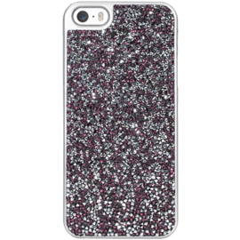 Coque Bling Strass pour Apple iPhone 5/5s/SE, Pink Flambe & Argent