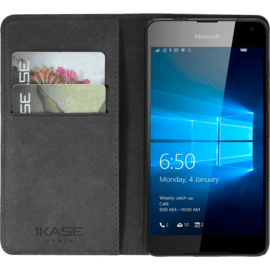 Coque clapet avec pochettes CB & stand pour Microsoft Lumia 650, Noir