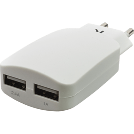 Chargeur Universel Double USB (EU) 3.4A, Blanc Lumineux