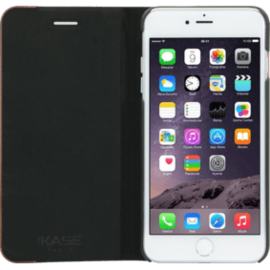 Coque clapet pour Apple iPhone 7 Plus/8 Plus, Motif noir litchi & Bois de Rose
