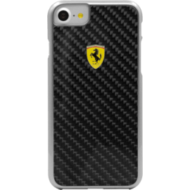 Ferrari Scuderia Coque carbone veritable pour Apple iPhone 7/8/SE 2020, Noir